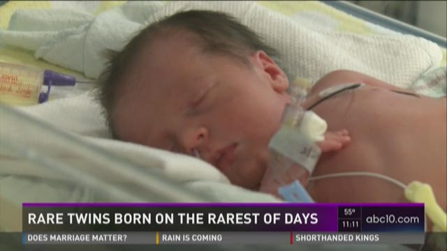 Rare Leap Year twins born to Stockton parents